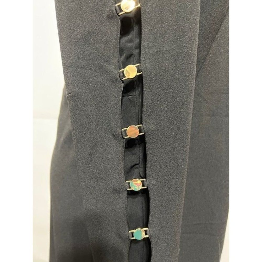 DKNY NWOT Sz 14 Black Boat Neck Embellished Long Sleeves Lined Dress - Picture 8 of 8